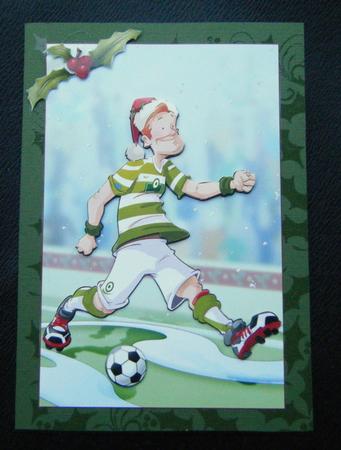 Green and White Christmas Football Dude. by Charlie Angel