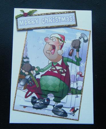 Christmas Crazy Golfer Dude Pyramid. by Charlie Angel