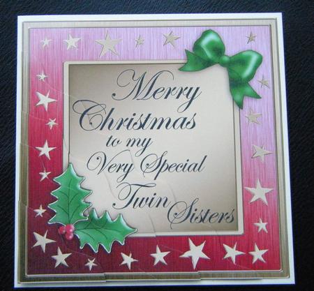My Twin Sisters Christmas Wavy Corner Side Stacker Topper by Charlie Angel