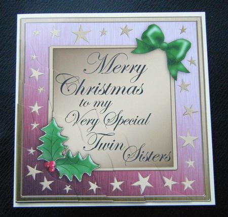 My Twin Sisters Christmas Wavy Corner Side Stacker Topper by Charlie Angel