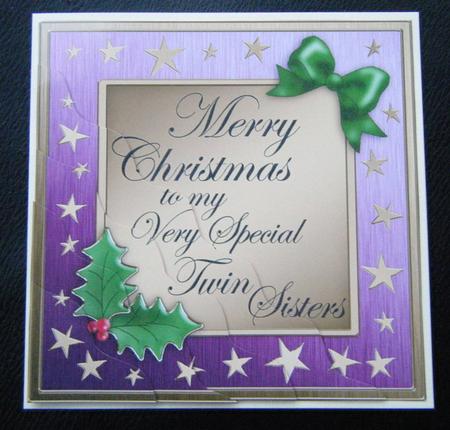 My Twin Sisters Christmas Wavy Corner Side Stacker Topper by Charlie Angel