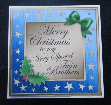 My Twin Brothers Christmas Wavy Corner Side Stacker Topper by Charlie Angel