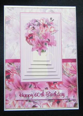 Lily & Gerbera Bouquet A5 Card Front & Topper by Charlie Angel