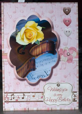 Old Violin and Yellow Rose by Helen Williams