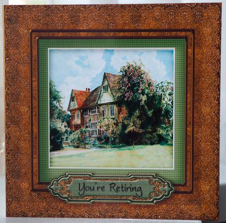 Vintage Manor House 8in x 8in Decoupage by Helen Williams