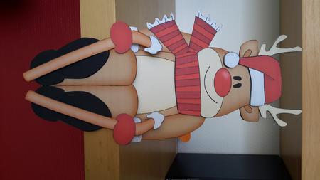 3D on the Shelf Card Kit - Christmas Skiing Rudolph by Hennie Walsh