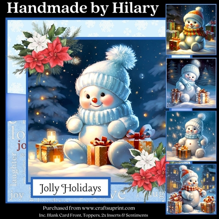 Cute snowman 2 CARD FRONTS by Hilary McGourty