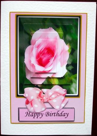 Pink Roses for Your Birthday or Add Your Own Sentiment by Hilary Shemmans