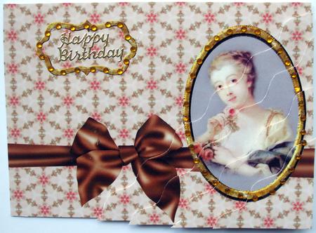 Victorian Lady Wavy Stacker Card Front by Hilary Shemmans