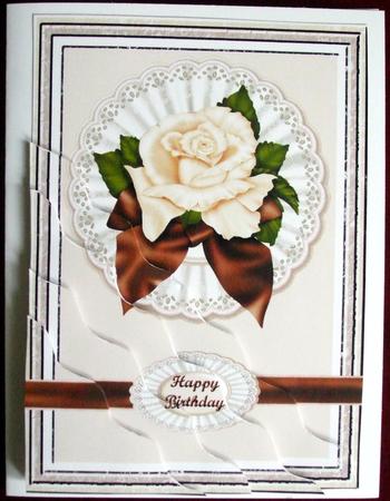 Cream Rose Wavy Stacker Card Front by Hilary Shemmans