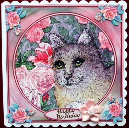 Make Sure to Stop & Smell the Roses 8x8 Quick Card Decoupage by Hilary Shemmans