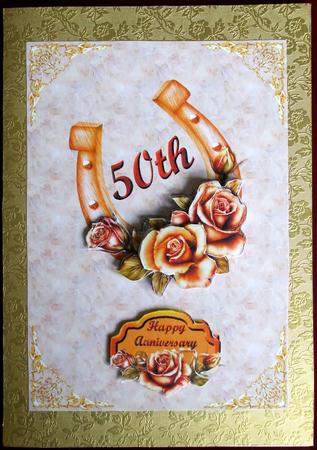 Golden Anniversary Card Front by Hilary Shemmans