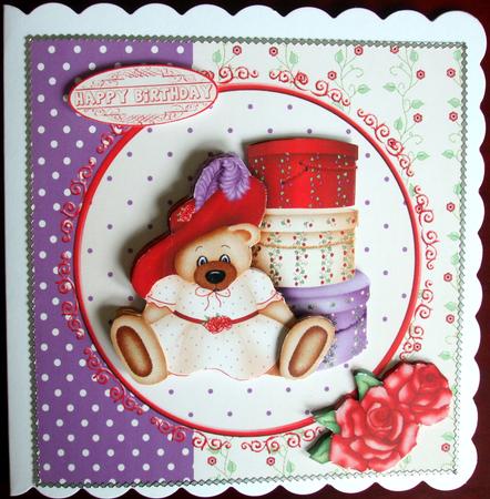 Rose Teddy with Hat Boxes by Hilary Shemmans
