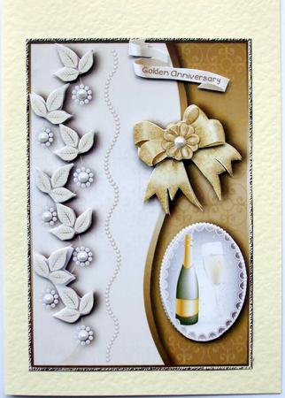 Golden Wedding Anniversary Card Topper by Hilary Shemmans