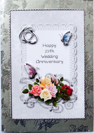 Silver Wedding Anniversary Card Topper by Hilary Shemmans