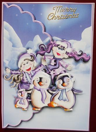 Christmas Playtime Scalloped Edge Faux Envelope Card by Hilary Shemmans