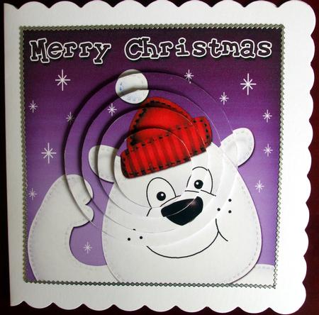 Xmas Ben Polar Bear Circle Pyramage Topper by Hilary Shemmans