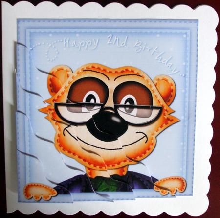 Frank Meerkat 2nd Birthday Wavy Corner Side Stacker by Hilary Shemmans