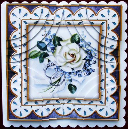 Blue Rose Bouquet 8in All 4 Rounded Corner Stacker by Hilary Shemmans