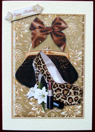 Gilded Gold Frame with Shoes and Handbag by Hilary Shemmans