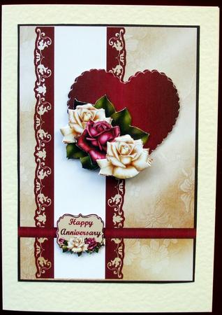 Antique Rose's Heart Card Front by Hilary Shemmans