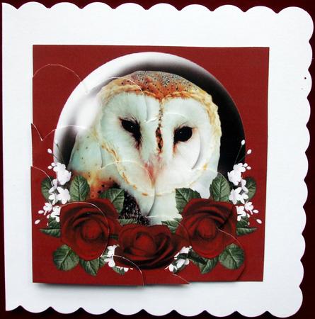 Barn Owl Globe Shell Edged Corner Stacker by Hilary Shemmans