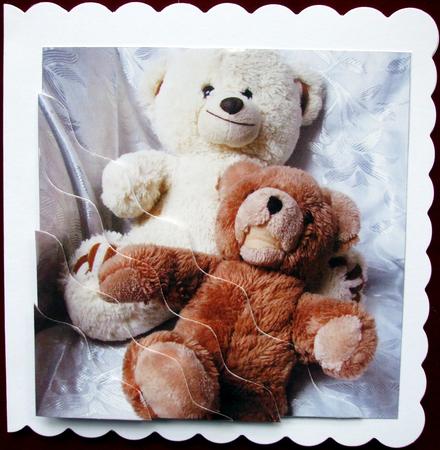 Playful Teddy Bears Square Wavy Corner Stacker by Hilary Shemmans