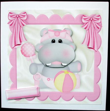 Cute Baby Hippo, with Bows by Hilary Shemmans
