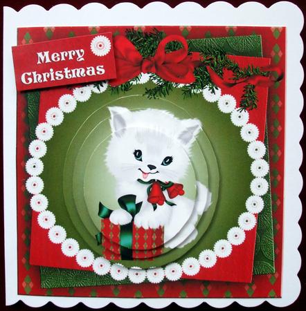Christmas Kitten - White by Hilary Shemmans