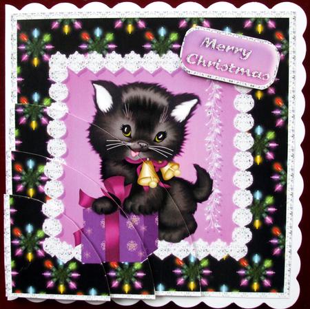 Christmas Kitten - Black by Hilary Shemmans