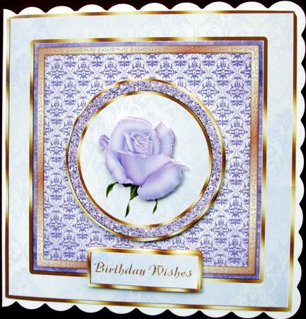 Lilac Rose Sqaure Card Front by Hilary Shemmans