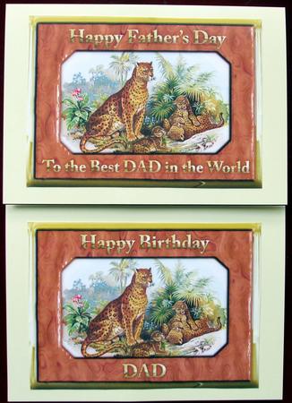Leopard with Cubs Birthday & Fathers Day 2 on a Sheet by Hilary Shemmans