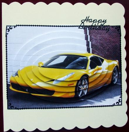Yellow Ferrari Oval Pyramid by Hilary Shemmans