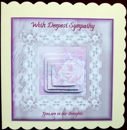 Rose in Lace Deepest Sympathy in Our Thoughts by Hilary Shemmans