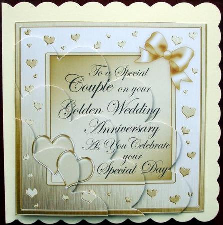 Golden Wedding Anniversary Shell Edged Stacker by Hilary Shemmans