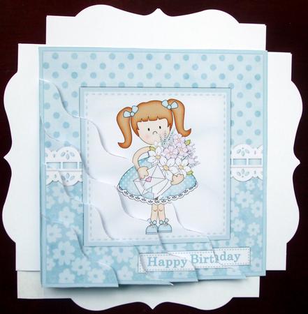 Liz's Flowers Wavy Corner Side Stacker Topper by Hilary Shemmans