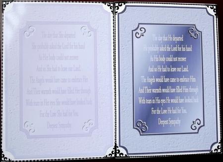 Male and Female Sympathy Card Fronts by Hilary Shemmans