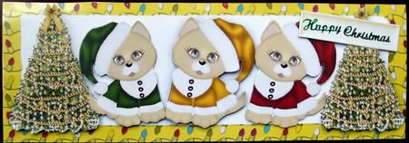 Cute Little White Kitty with Robins and Bows Dl by Hilary Shemmans