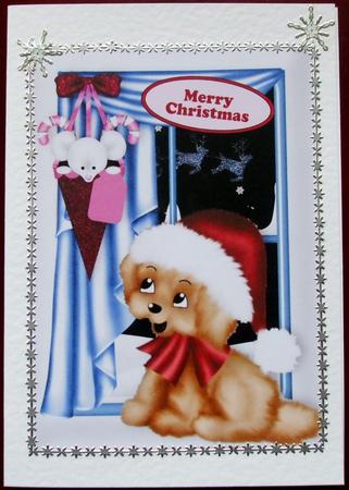 Are You Waiting for Santa Too! Little Puppy and Mouse A4 by Hilary Shemmans