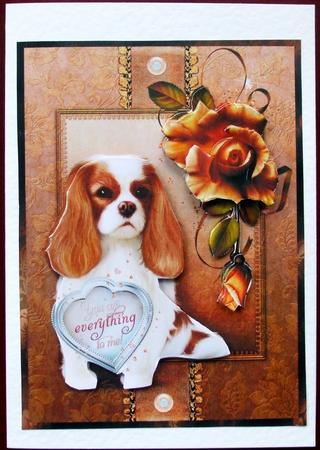 King Charles Cavalier & Roses by Hilary Shemmans