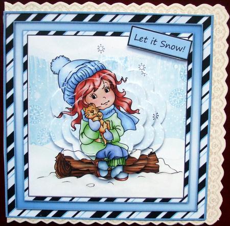 Cuddles on the Yule Log by Hilary Shemmans