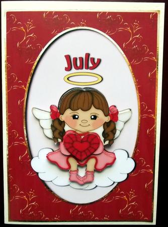 Birthstone Angel - July - Ruby - Red by Hilary Shemmans