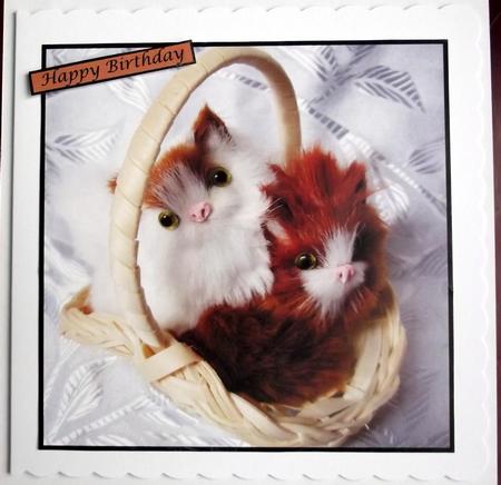 Kittens in Basket Topper by Hilary Shemmans