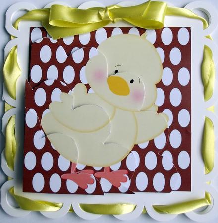 Easter Chicken Shell Edged Corner Stacker 1 by Hilary Shemmans