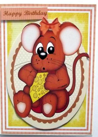 Cute Mouse with Cheese by Hilary Shemmans