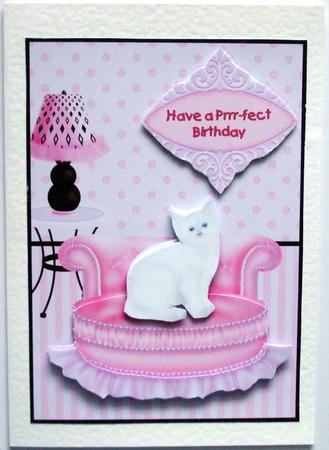 Prrrfect Birthday Cat Card Topper by Hilary Shemmans