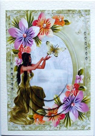 Lady Butterfly - Green - Oval Pyramid by Hilary Shemmans
