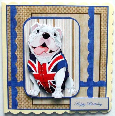 English Bulldog Card Front by Hilary Shemmans