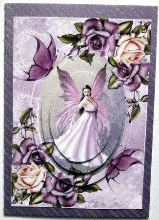 Beautiful Lavendar Heritage Rose Fairy by Hilary Shemmans