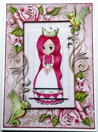 Princess Berry & Her Fire Lizards + Rose Frame by Hilary Shemmans